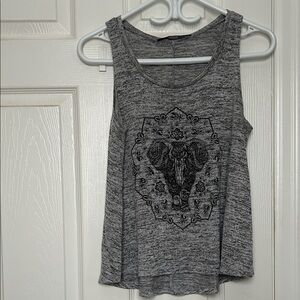 Rebel Sugar Gray Tank Top with Elephant Motif